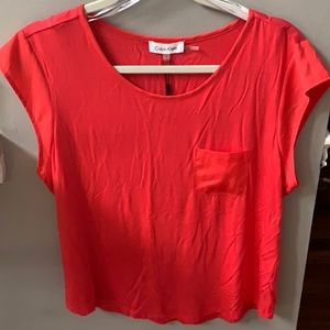 NWT Pink Calvin Klein Pocketed T-Shirt